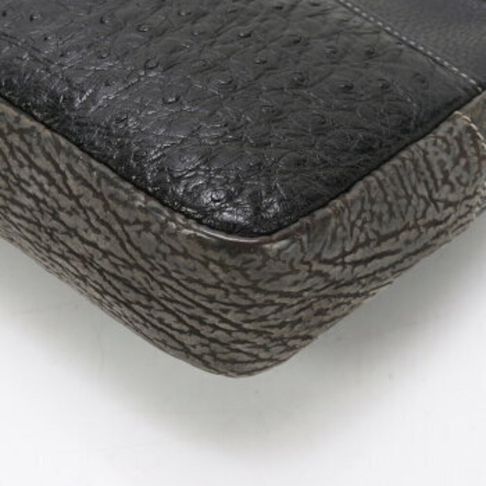 Gucci sharkskin patchwork ostrich leather shoulde… - image 9